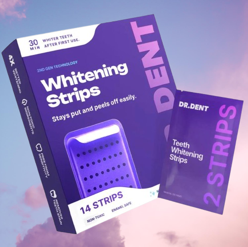 DR.DENT Purple Teeth Whitening Strips – Peroxide-Free